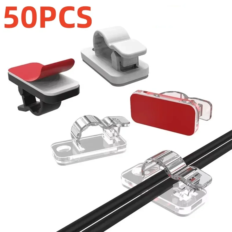 Desk Cable Clip - 10/50Pcs Self Adhesive Cable Clips Cord