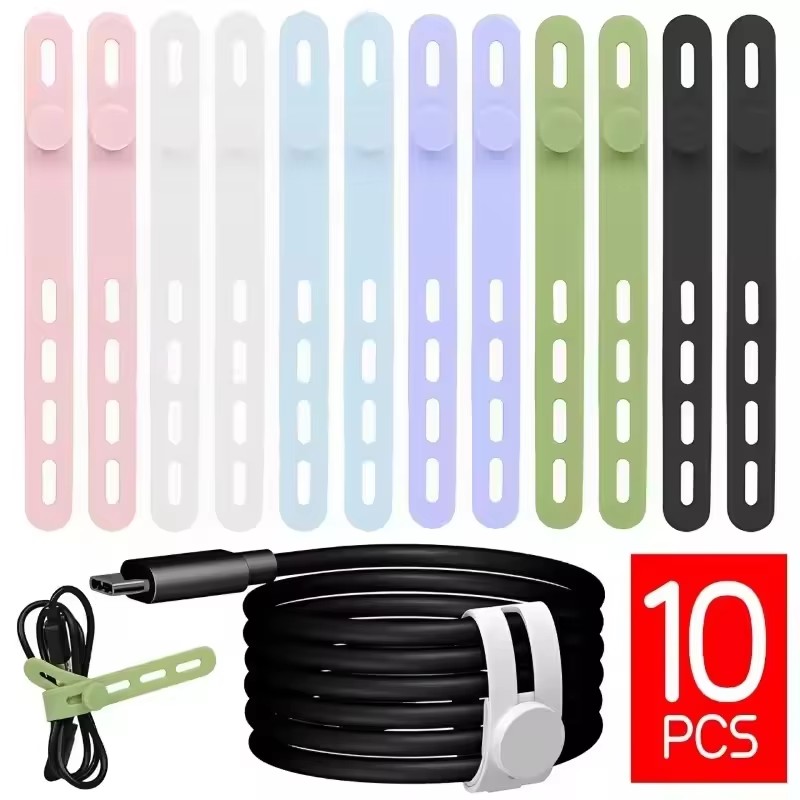 Desk Cable Clip - Desk Cable Organizer Reusable Silicone Cable