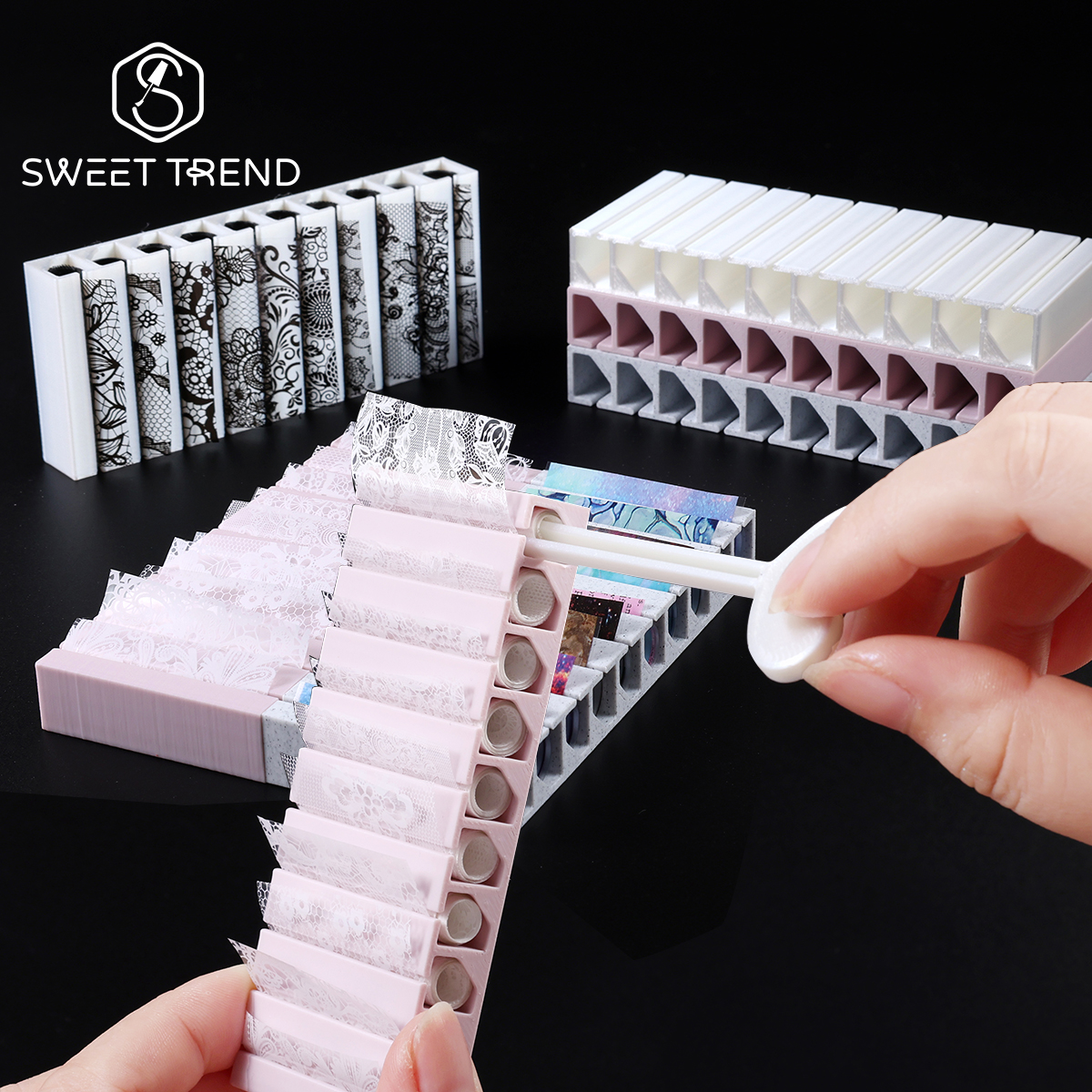 Tech Accessories Box - Nail Transfer Foils Storage Box Rotating