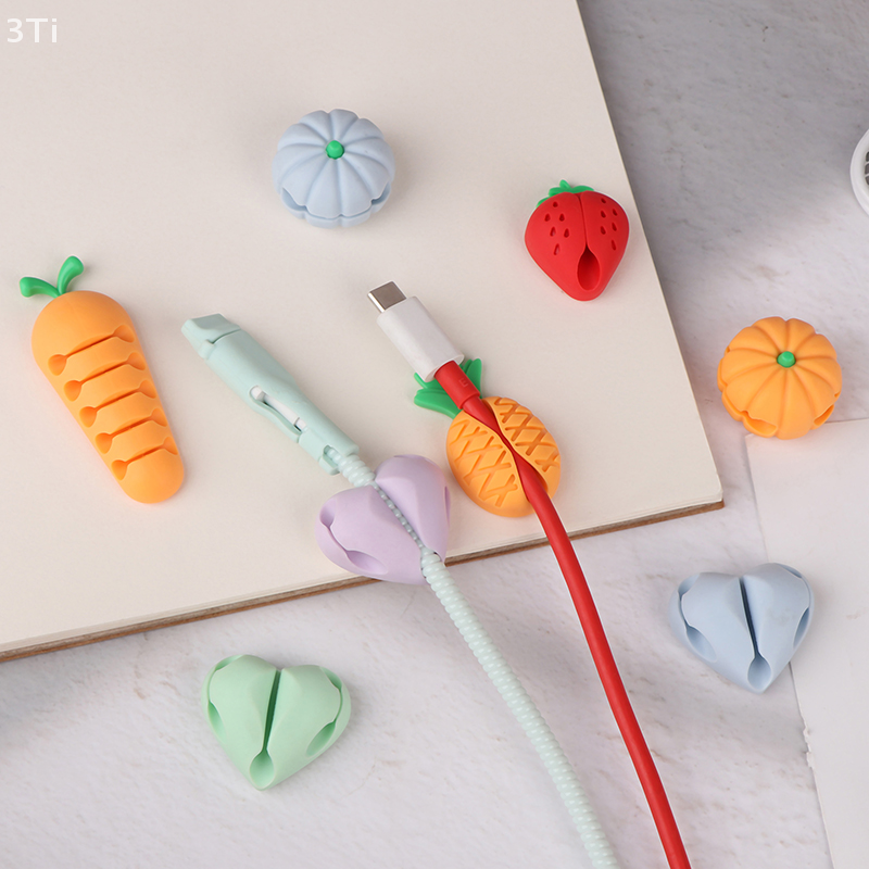 Desk Cable Clip - 2/4Pcs Cute Love Pineapple Cable Winder