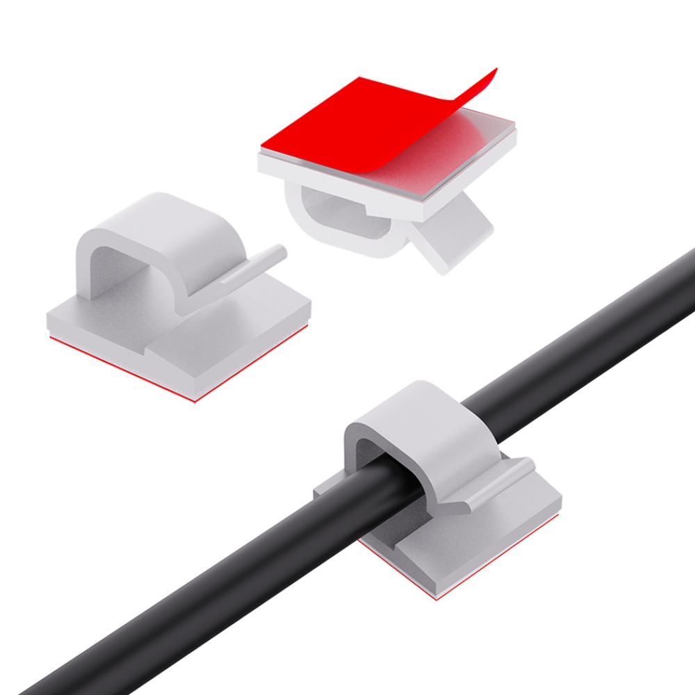 R Shape Transparent Plastic Ca - Desk Cable Clip avaliação e preço