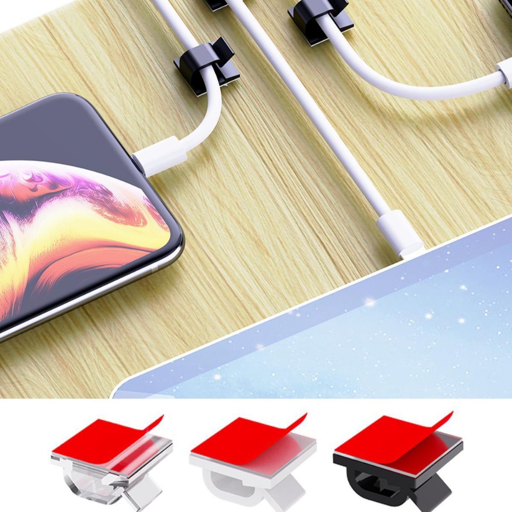 R Shape Transparent Plastic Ca - Desk Cable Clip avaliação e preço
