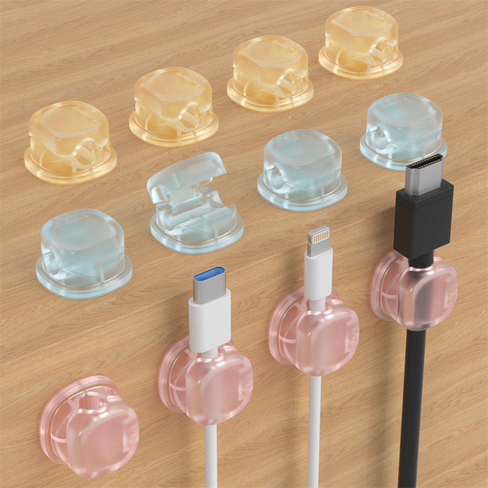 3 transparent color magnetic c - Desk Cable Clip avaliação e preço