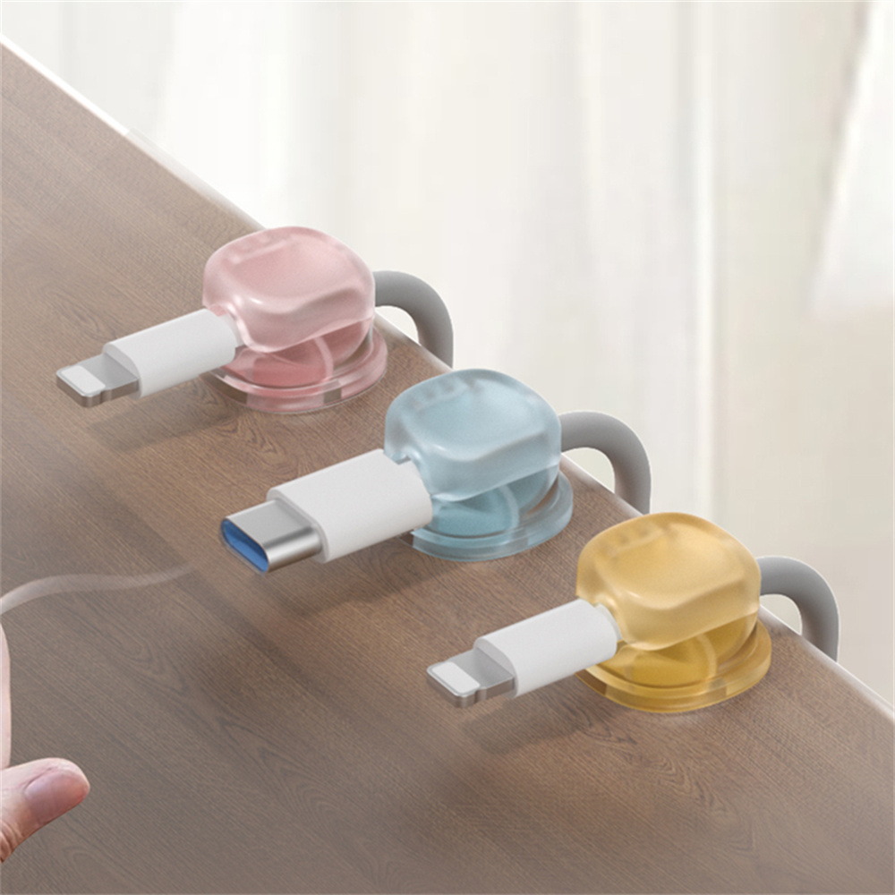 3 transparent color magnetic c - Desk Cable Clip avaliação e preço