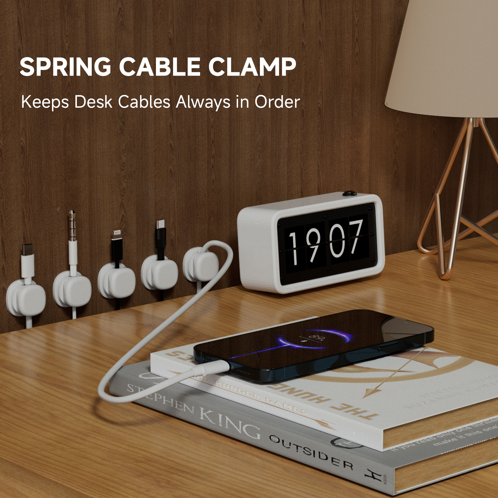 3 transparent color magnetic c - Desk Cable Clip avaliação e preço