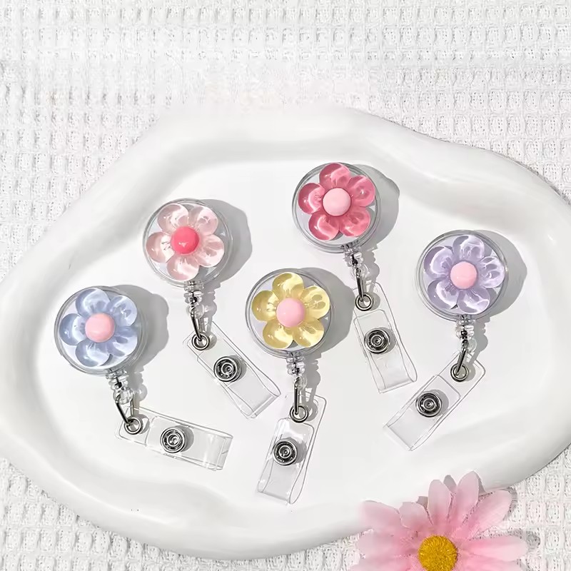 Cute Floral Retractable Badge  - Xray Tech Accessories avaliação e preço
