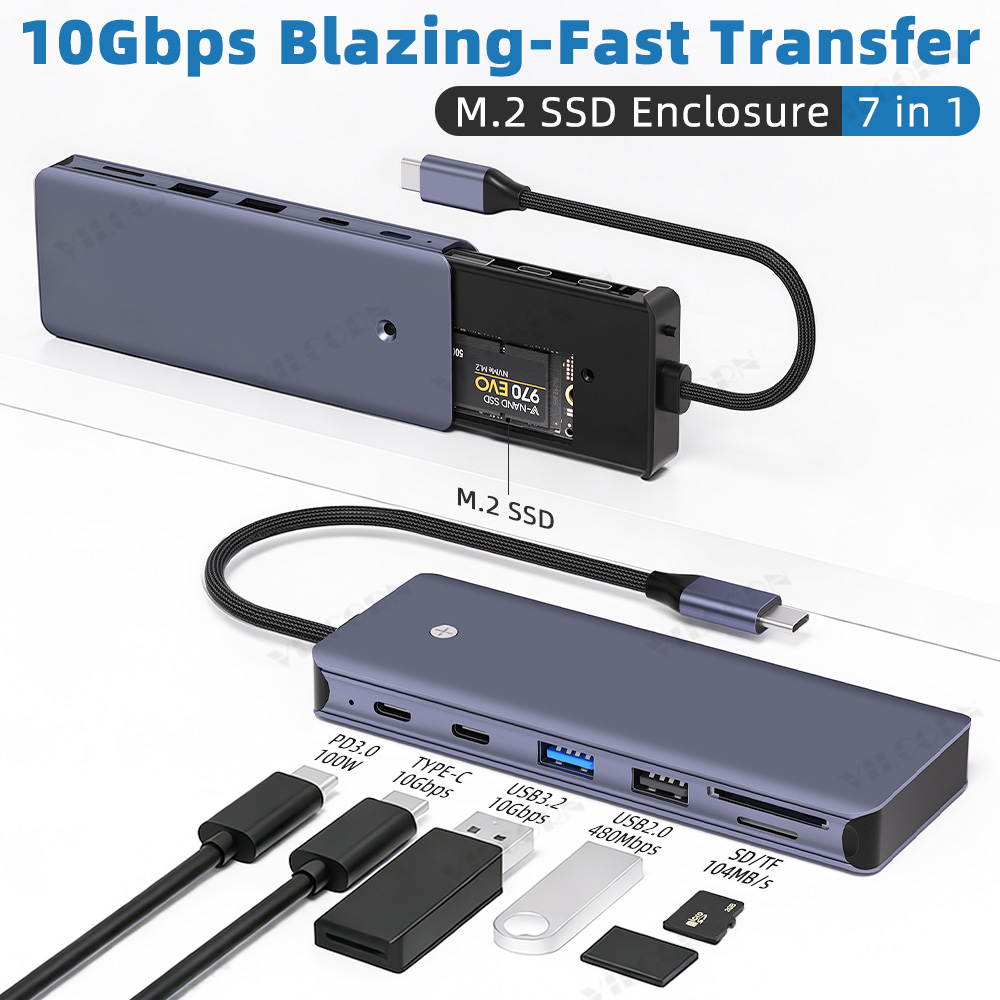 7in1 USB C Hub For MacBook Pro - Portable Ssd Enclosure avaliação e preço