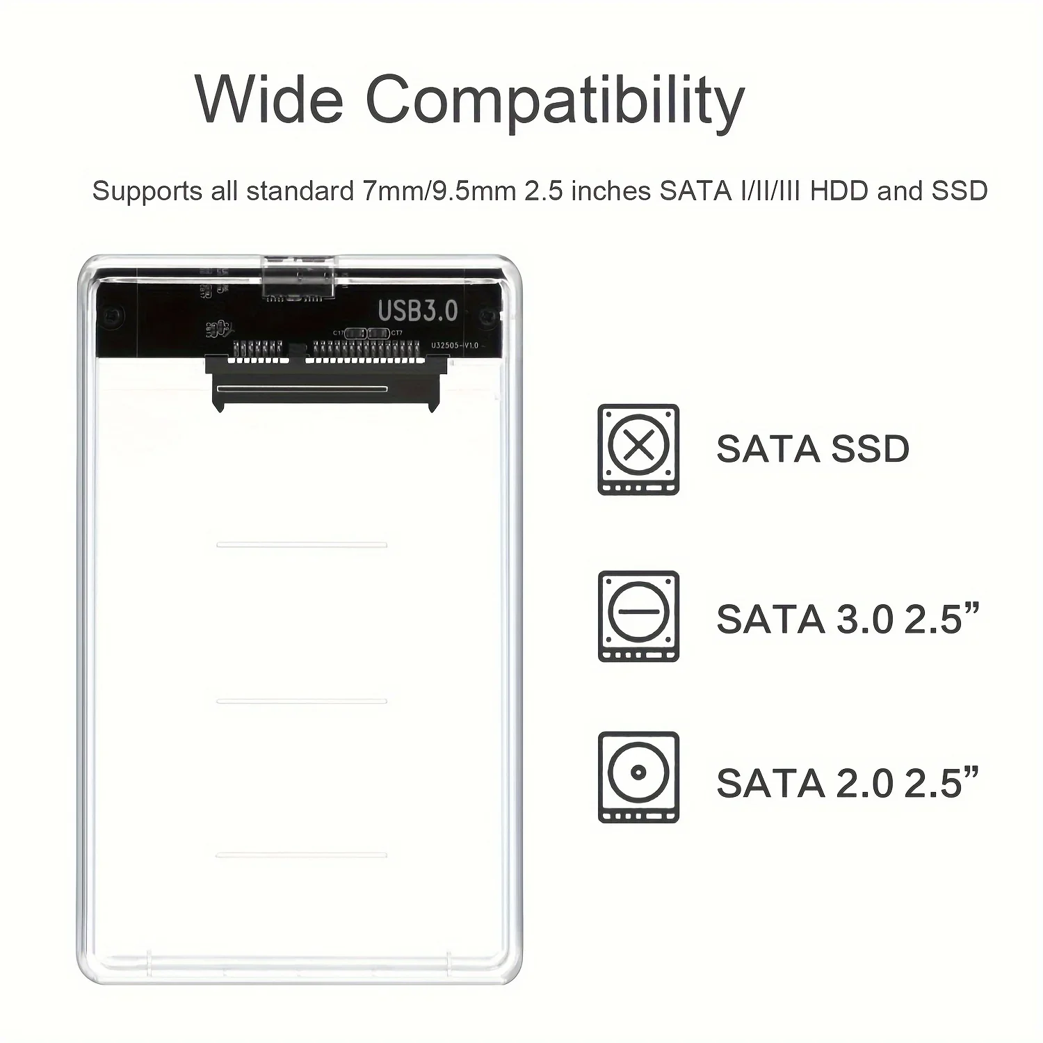 Transparent HDD Case HDD Enclo - Portable Ssd Enclosure avaliação e preço