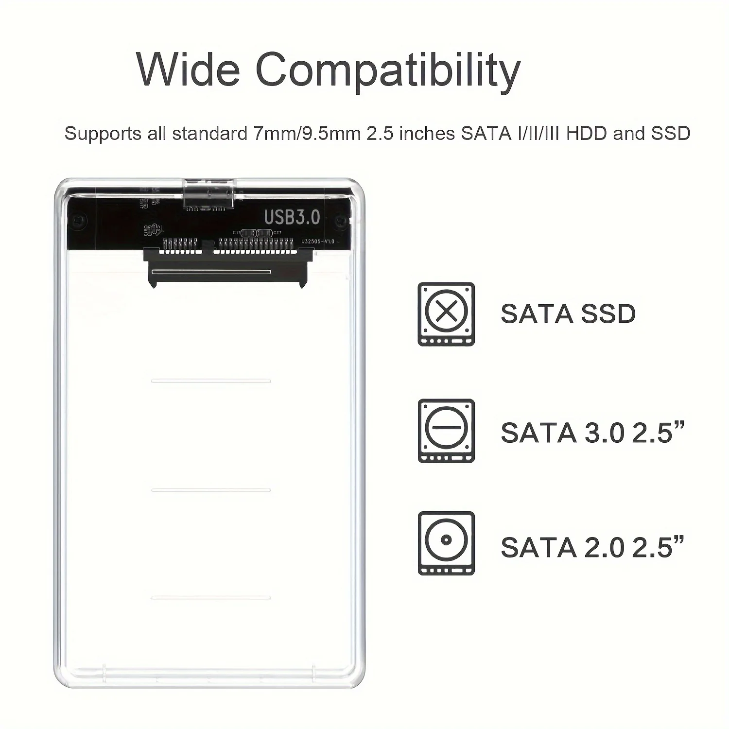 Transparent HDD Case HDD Enclo - Portable Ssd Enclosure avaliação e preço