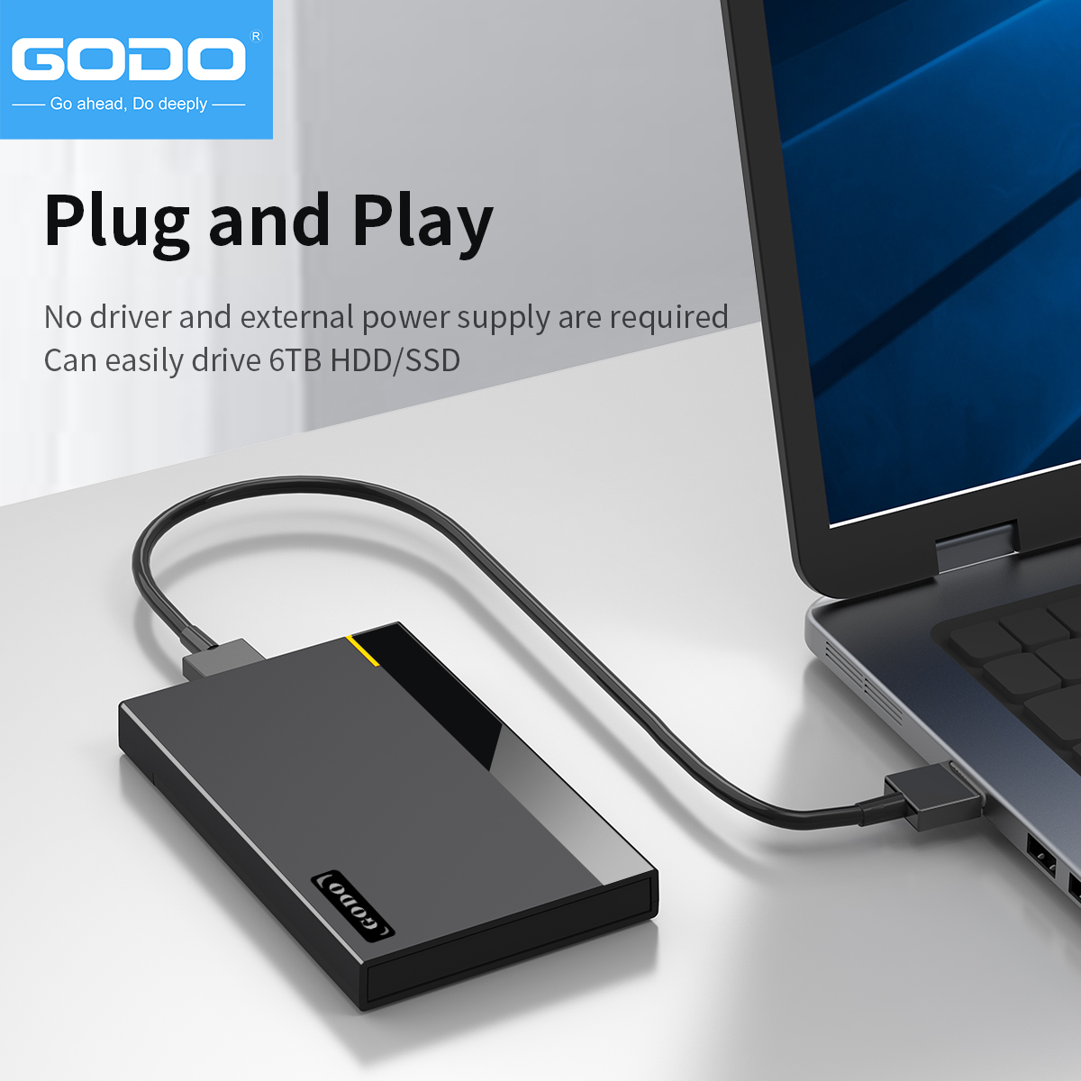 GODO 2.5' USB 3.0 External Har - Portable Ssd Enclosure avaliação e preço