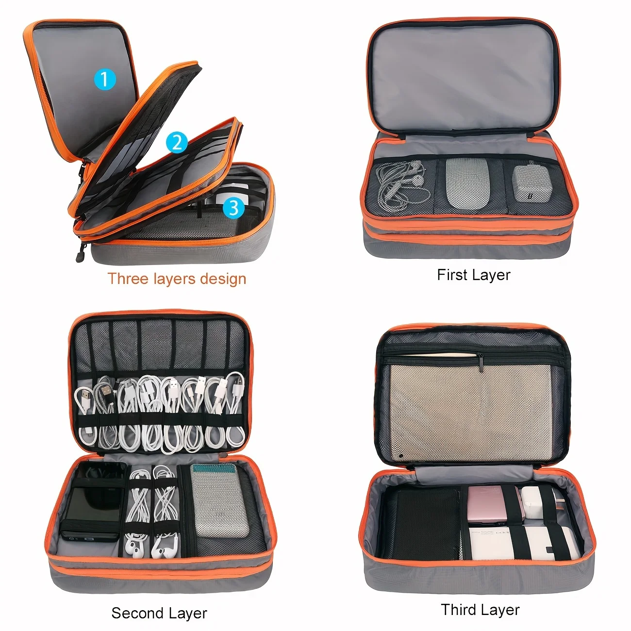Portable Waterproof Multi-Laye - Tech Accessories Organizer avaliação e preço