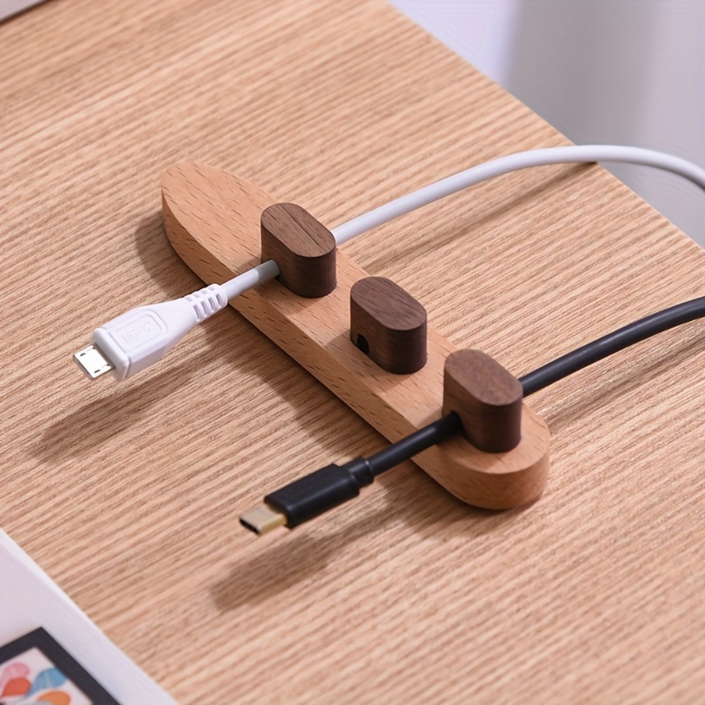 Wooden Cable Organizer Adhesiv - Desk Cable Clip avaliação e preço
