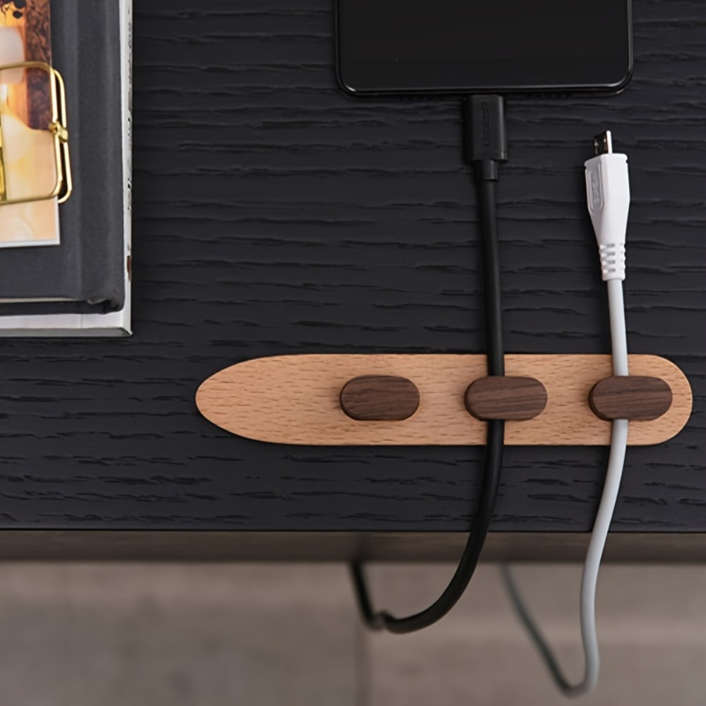 Wooden Cable Organizer Adhesiv - Desk Cable Clip avaliação e preço