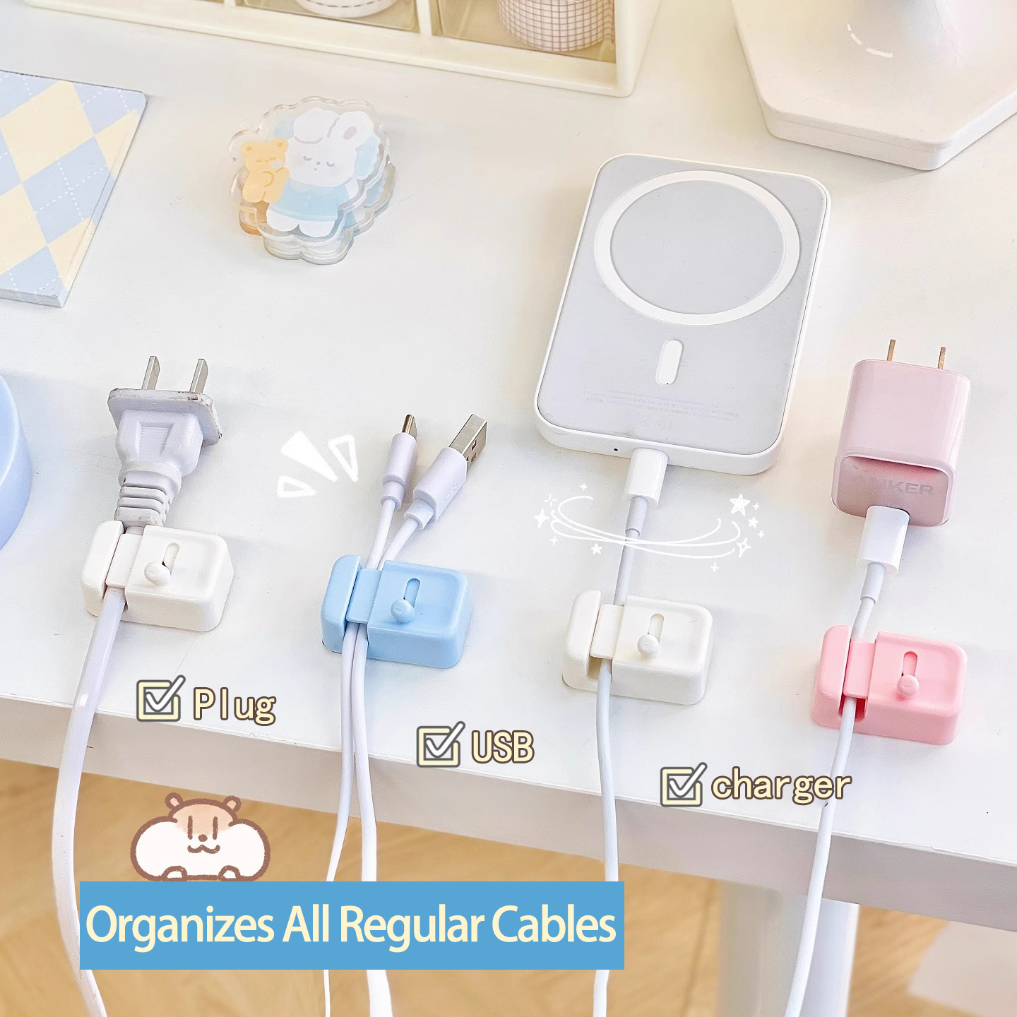1/2/3Pcs Desk Cable Management - Desk Cable Clip avaliação e preço