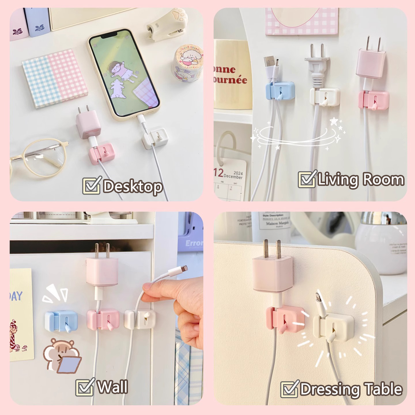 1/2/3Pcs Desk Cable Management - Desk Cable Clip avaliação e preço