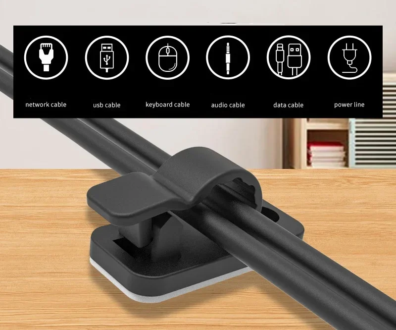 10/50Pcs Self Adhesive Cable C - Desk Cable Clip avaliação e preço