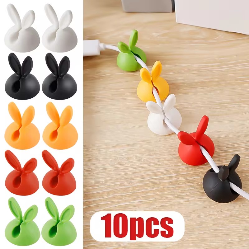 Cute Rabbit Ear Cable Manager  - Desk Cable Clip avaliação e preço