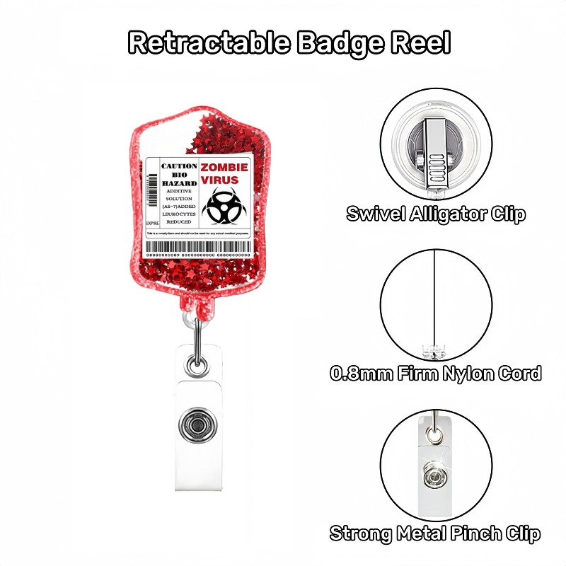 1pc Gift Glitter ID Badge Reel - Xray Tech Accessories avaliação e preço