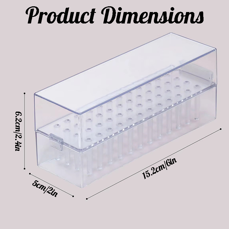 48 Holes Clear Nail Drill Bits - Tech Accessories Box avaliação e preço