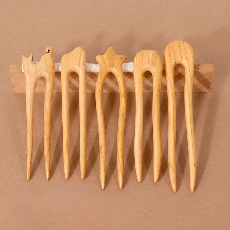 Peach Wood U-shaped Hairpin An - Tech Accessories Women avaliação e preço