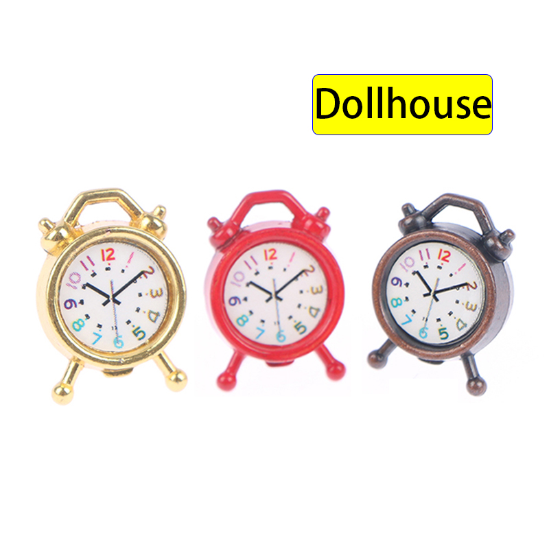 1PC 1:12 Scale Alarm Clock Dol - Tech Home Accessories avaliação e preço