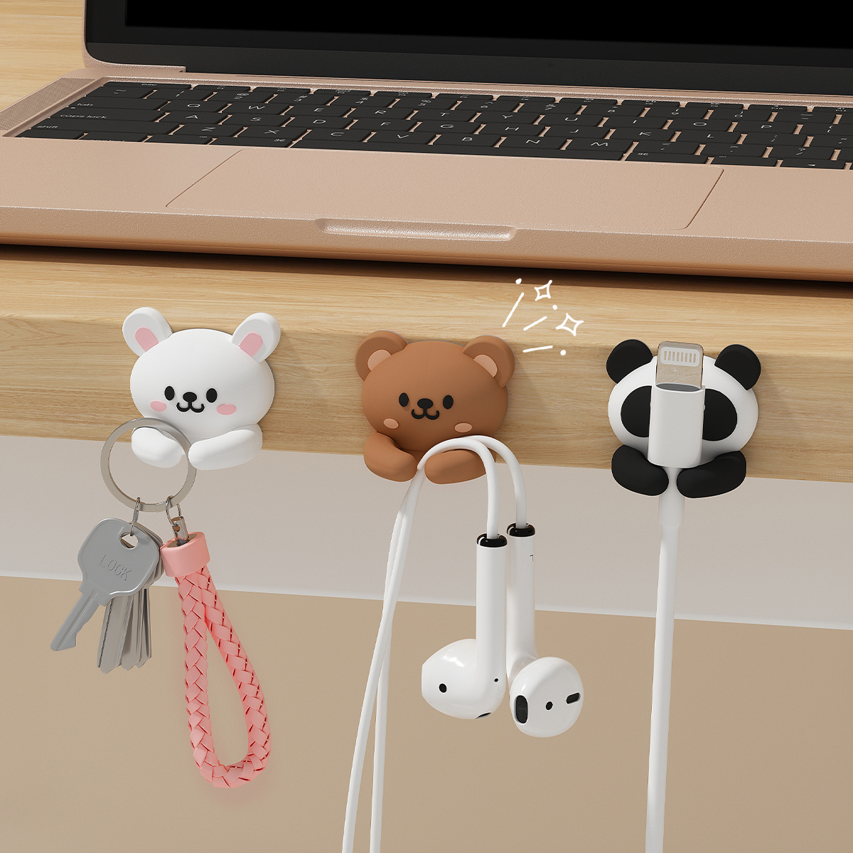 2/3pcs Cute Cartoon Desktop Ca - Desk Cable Clip avaliação e preço