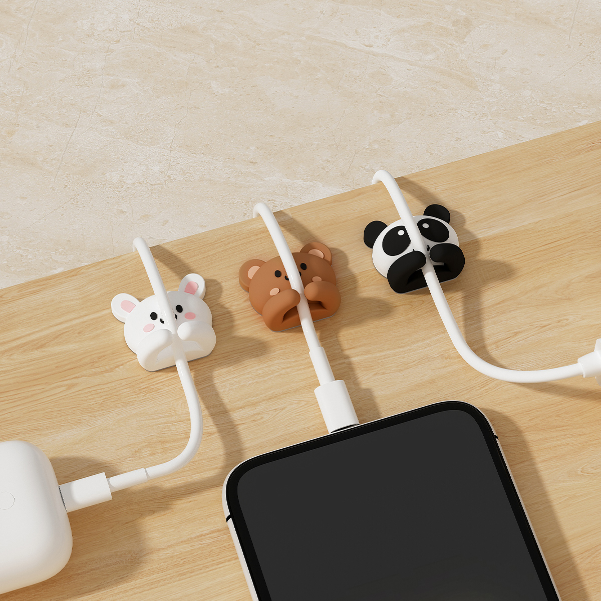2/3pcs Cute Cartoon Desktop Ca - Desk Cable Clip avaliação e preço