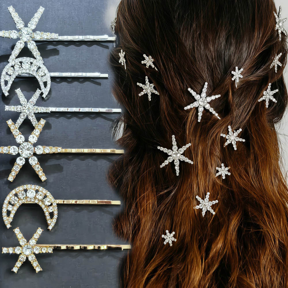 3/4 pcs set Crystal Star Hairp - Tech Accessories Women avaliação e preço