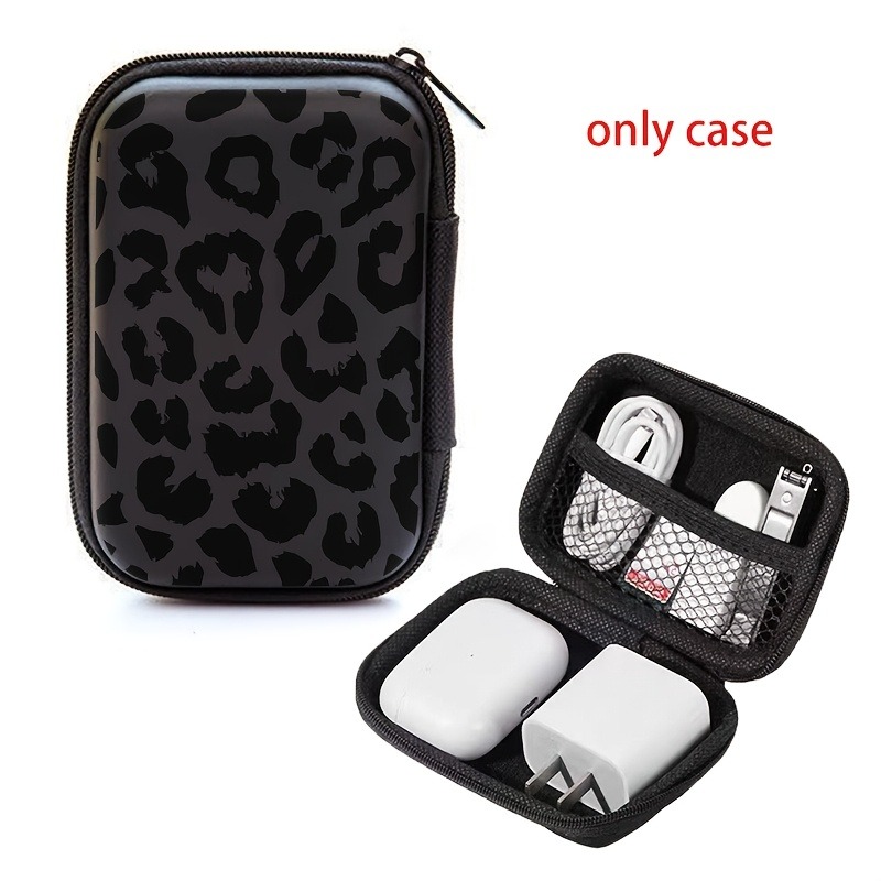 Black Leopard Print EVA Hard S - Tech Accessories Organizer avaliação e preço