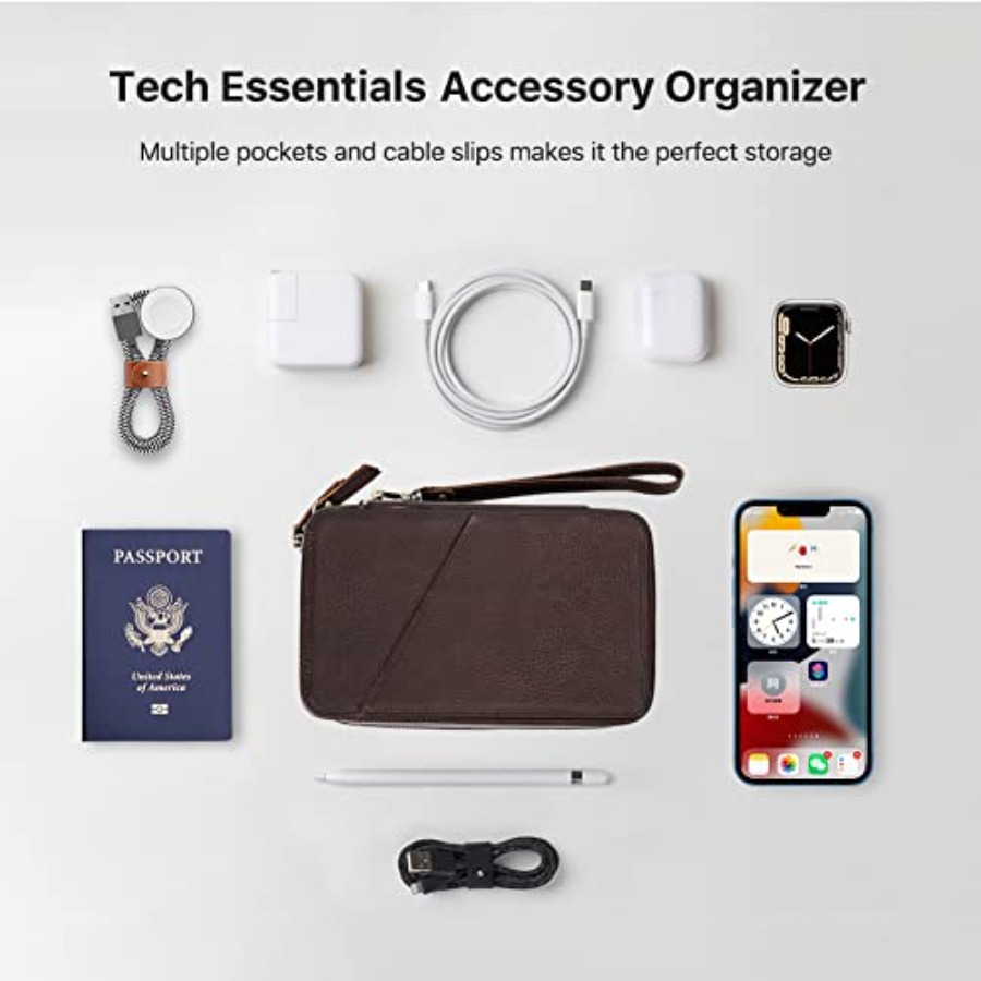 Full Grain Leather Electronic  - Tech Accessories Box avaliação e preço