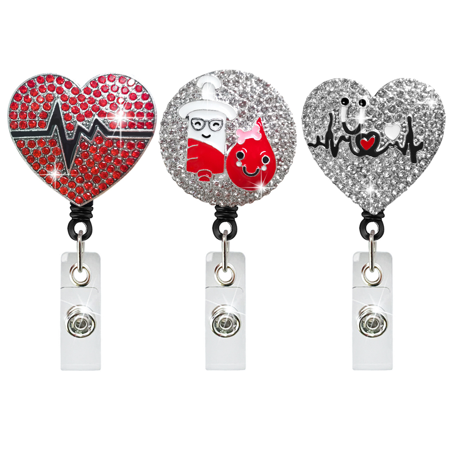 Rhinestone Heart Shape EKG Syr - Xray Tech Accessories avaliação e preço