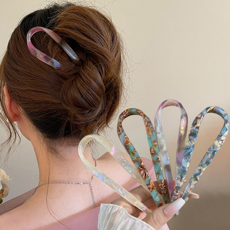 U-Shaped Hair Sticks Acetate A - Tech Accessories Women avaliação e preço