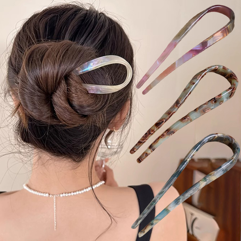 U-Shaped Hair Sticks Acetate A - Tech Accessories Women avaliação e preço