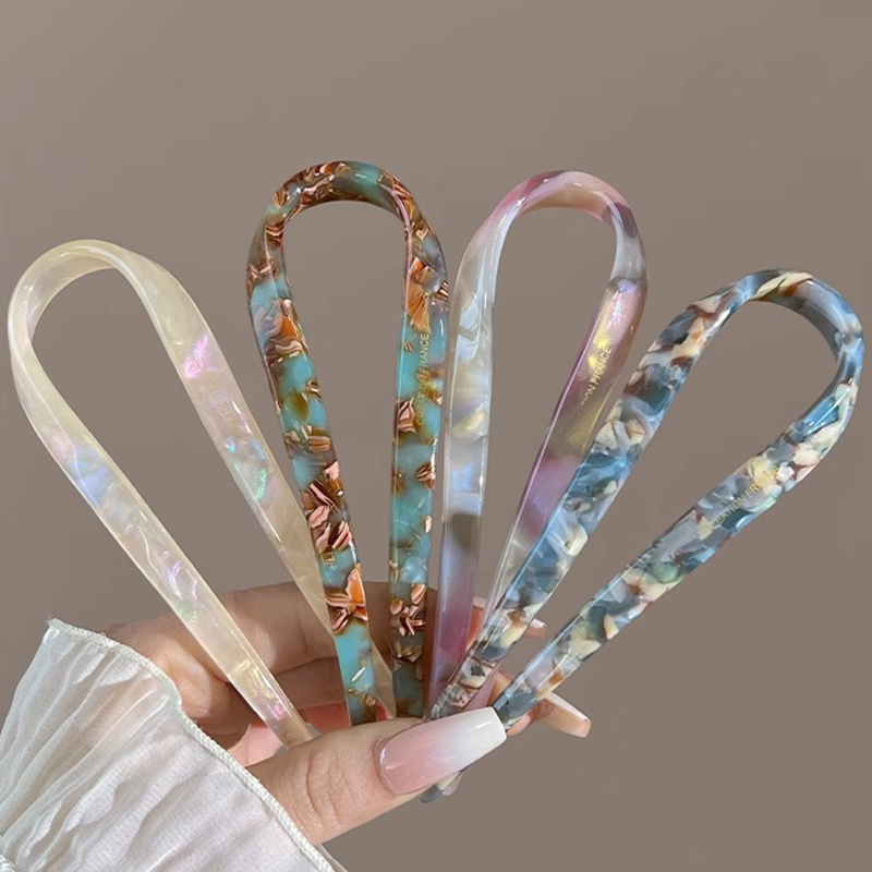 U-Shaped Hair Sticks Acetate A - Tech Accessories Women avaliação e preço