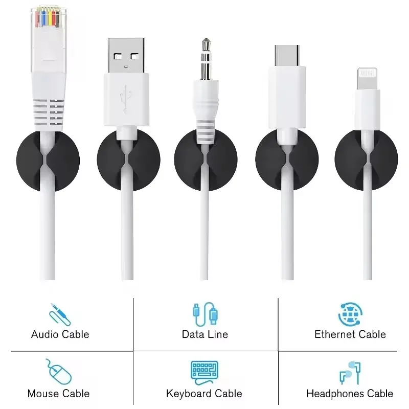 5/50Pcs Desktop Wall Cable Cli - Desk Cable Clip avaliação e preço