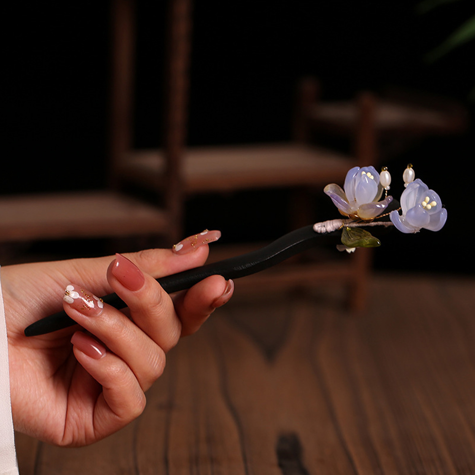 Vintage Wooden Flower Hairpin  - Tech Accessories Women avaliação e preço